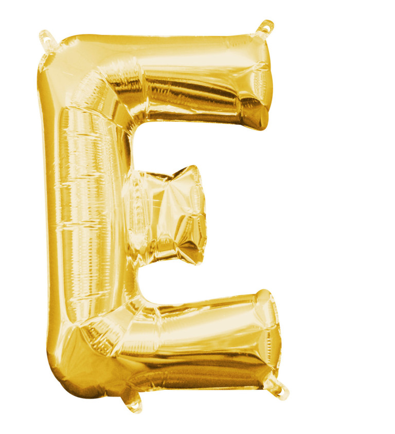 Fóliový balónik "E" - mini zlatý