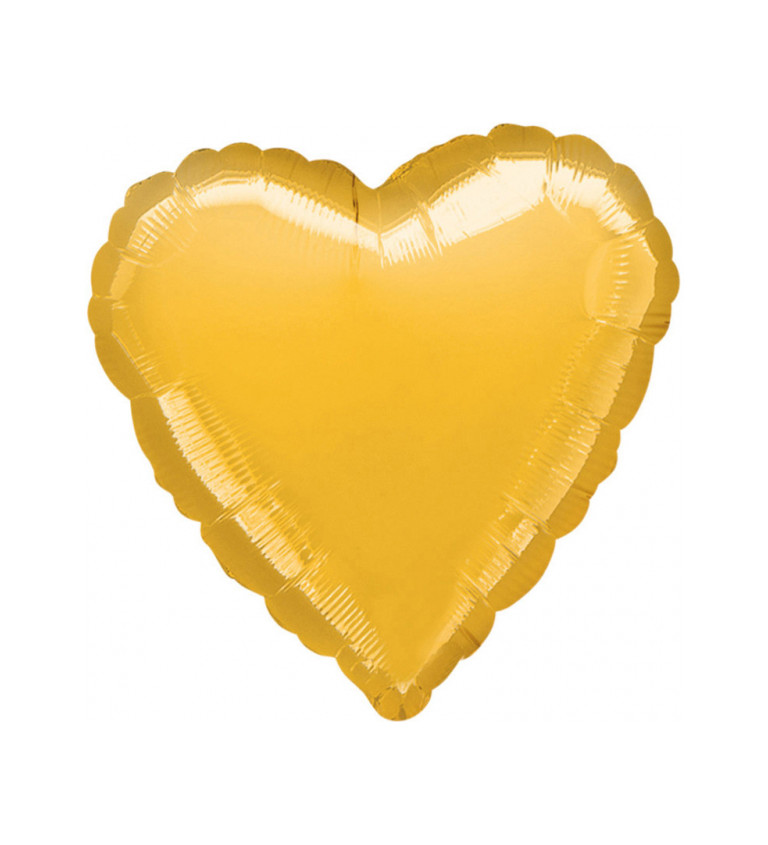 Fóliový balónik - Srdce, žltý