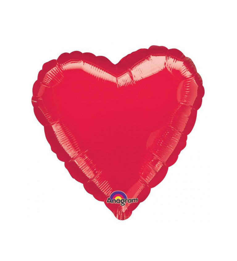 Fóliový balónik - Srdce, červené