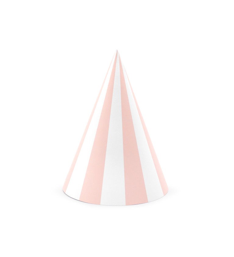 Papierové klobúky bielo-ružové