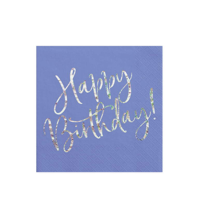 Papierové servítky Happy Birthday, modré