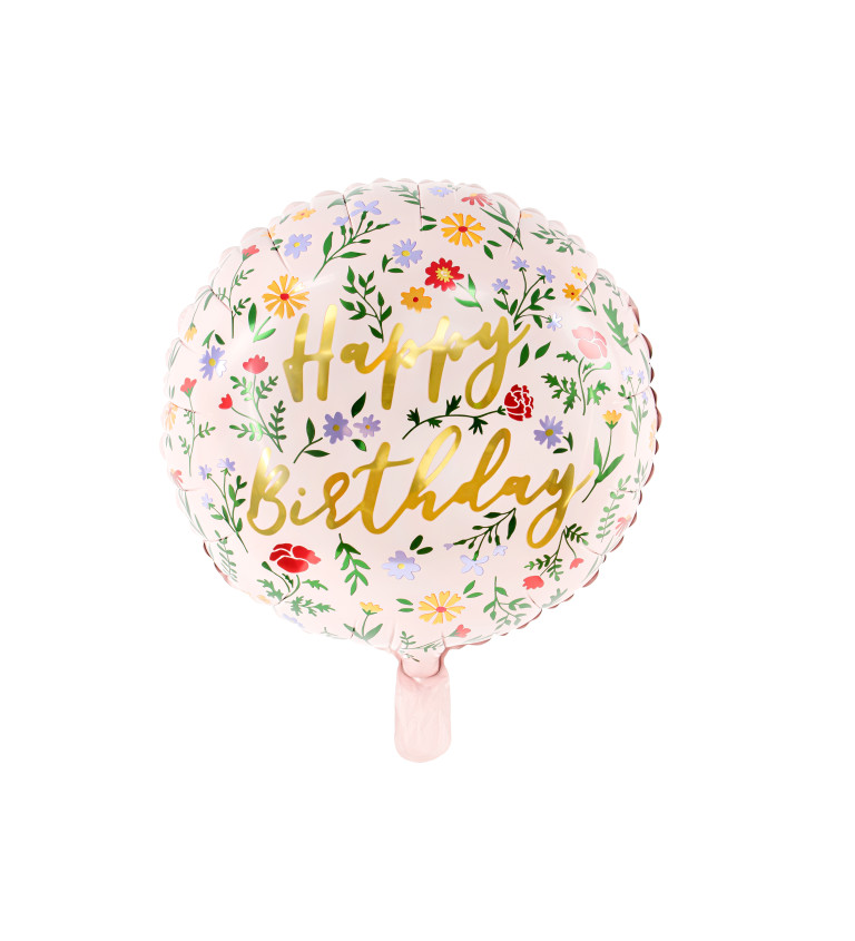 Romantický fóliový balónik s kvetinami