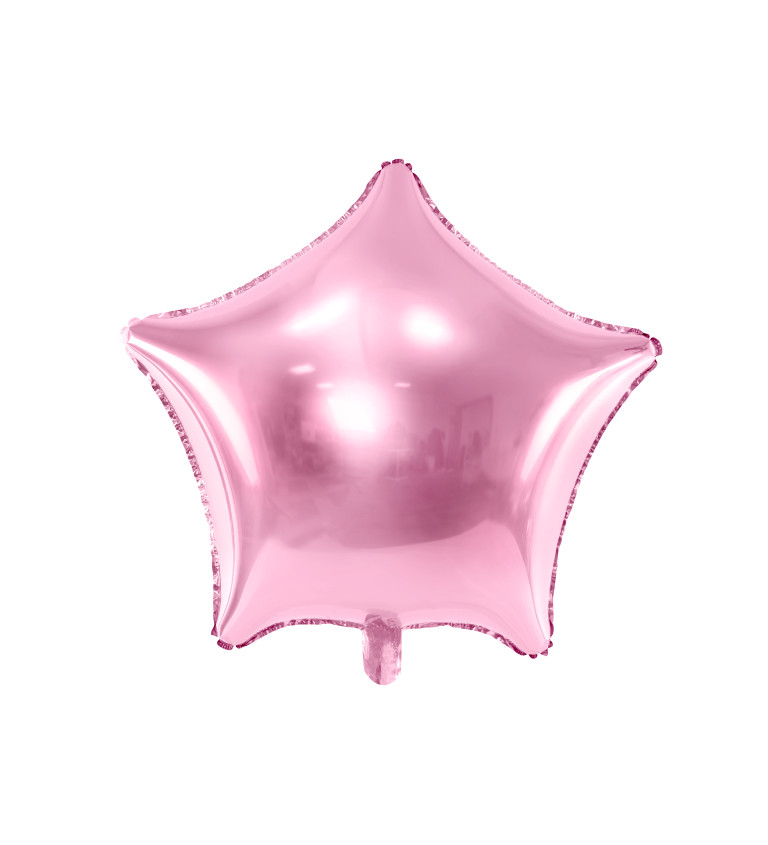 Fóliový balón Hviezda, ružový