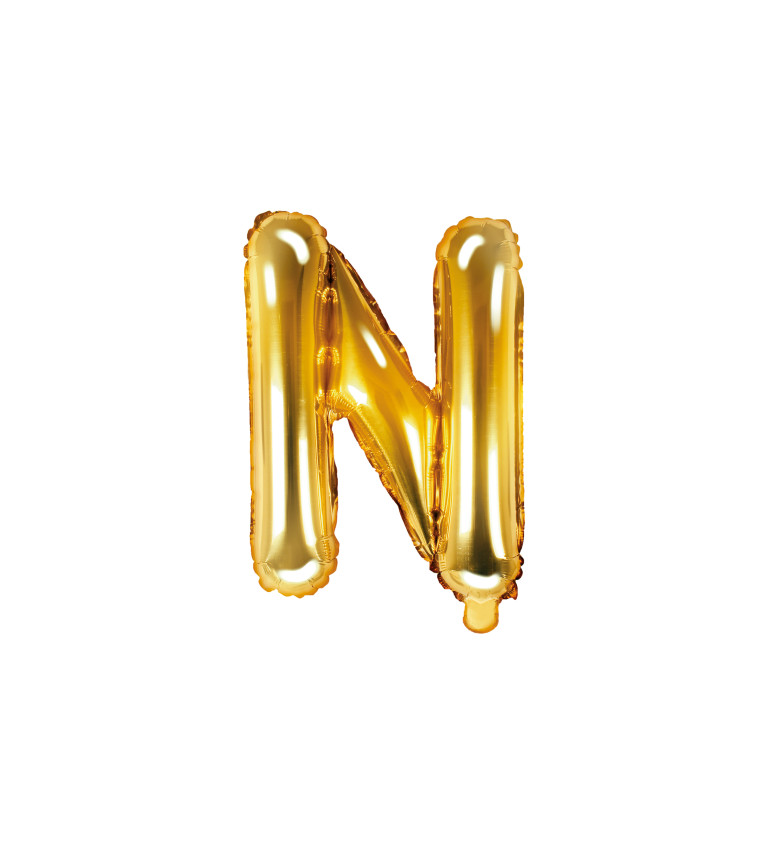 Fóliový balónik "N" - zlaté
