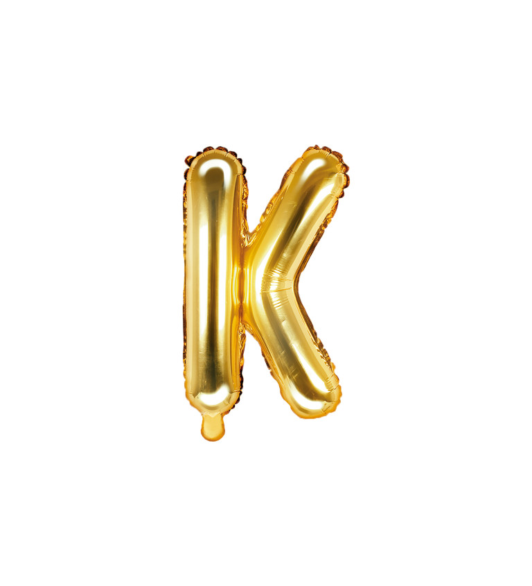 Fóliový balónik "K" - zlaté