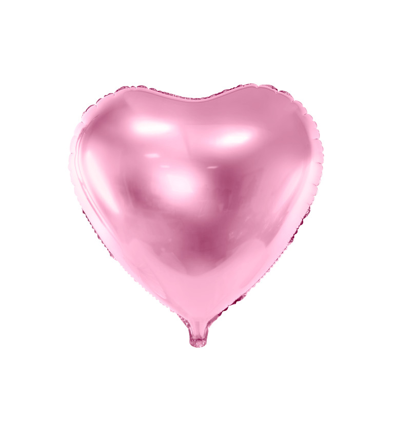 Fóliový balónik Srdce, metalická ružová