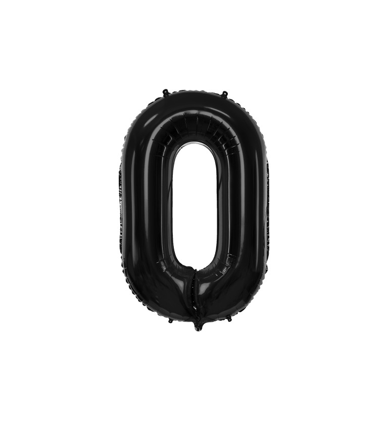 Fóliový balón číslo ''0'', čierny