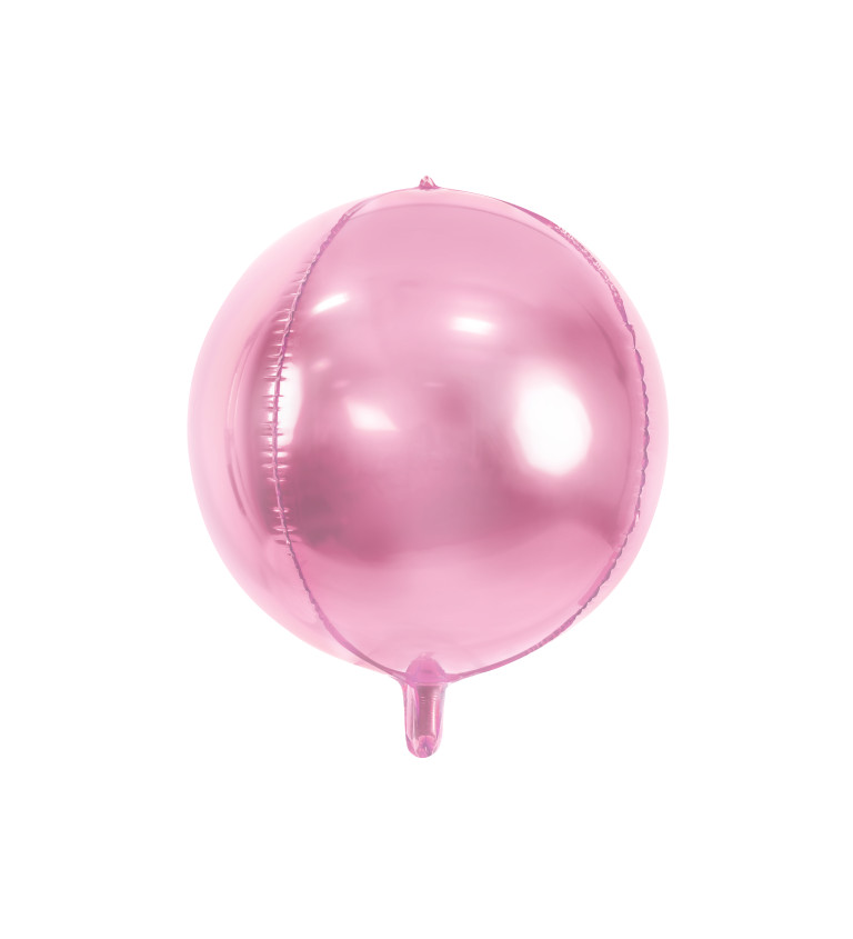 Metalický okrúhly fóliový balónik v ružovej farbe