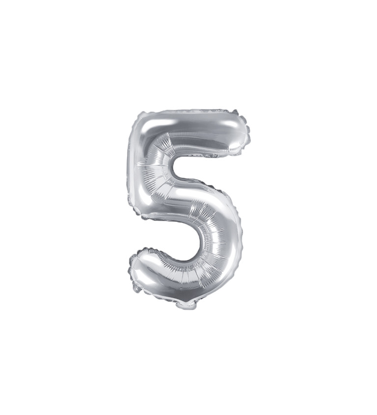 Číslica 5 - strieborný balónik