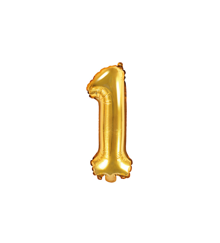 Fóliový balónik "1" - zlatý mini