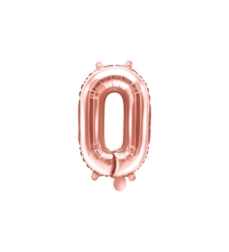 Balónik číslo 0 ružovo-zlatý