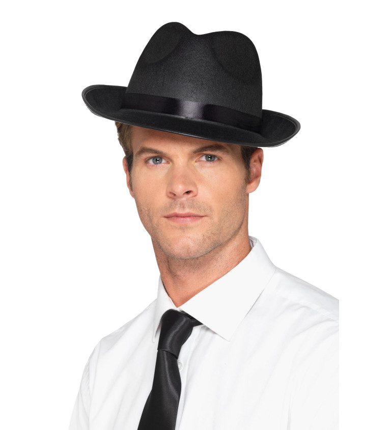 Pánsky klobúk Fedora, čierny