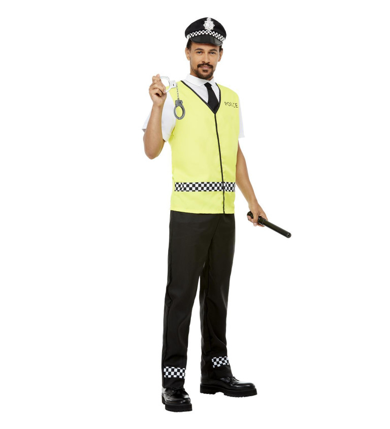 Pánsky kostým Policajt, žltý XL