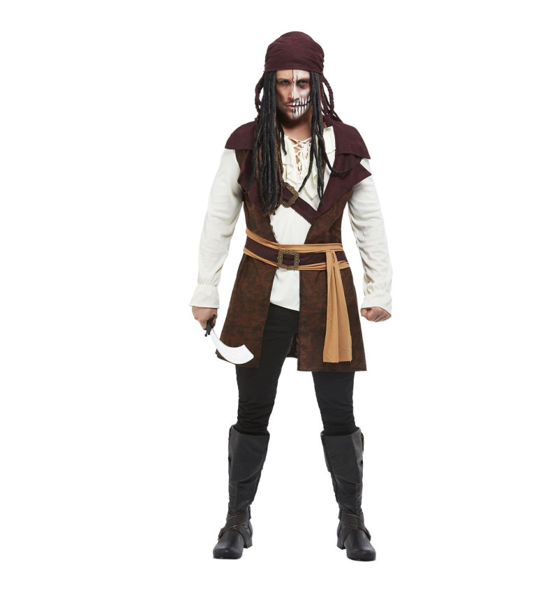 Pánsky kostým Pirát Dark Spirit, hnedý