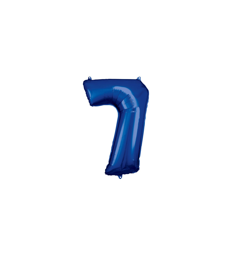 Fóliový balónik "7" - modrý