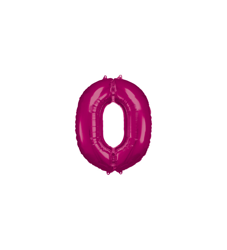 Fóliový balónik "0" - magenta