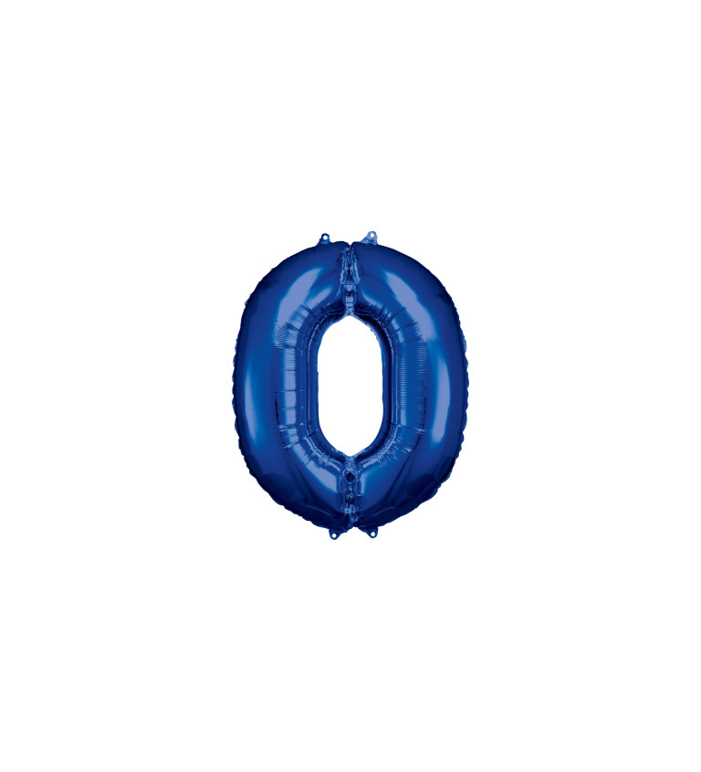 Fóliový balónik "0" - modrý