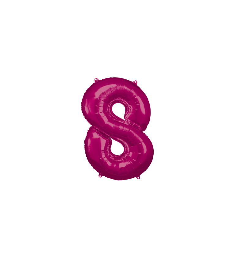 Fóliový balónik "8" - magenta