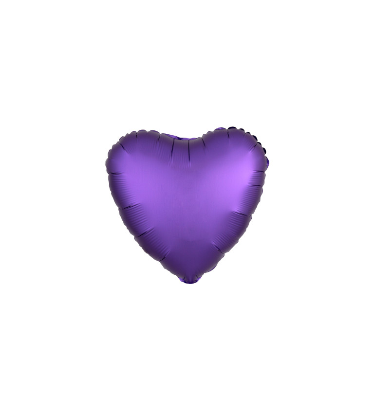 Fóliový balónik Srdce, tmavo fialový satén