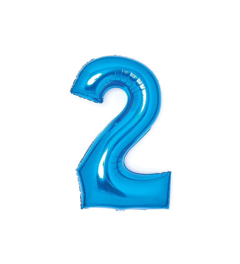 Fóliový balón "2" - modrý 68 cm