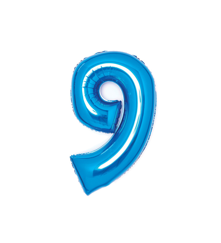 Fóliový balón "9" - modrý 68 cm