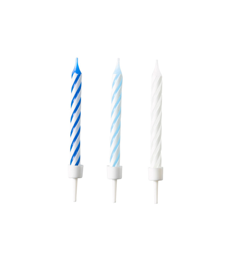 Špirálové sviečky, pastelové modré II.