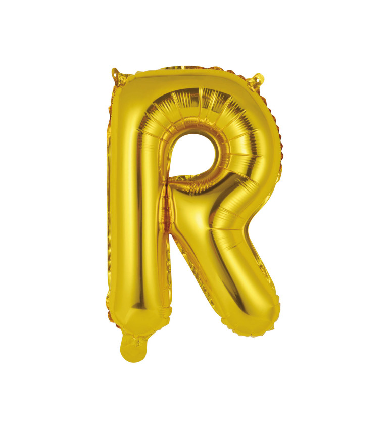 Fóliový balónik "R" - mini zlatý
