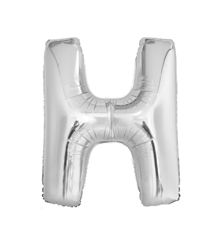 Fóliový balónik "H" - strieborný 86cm
