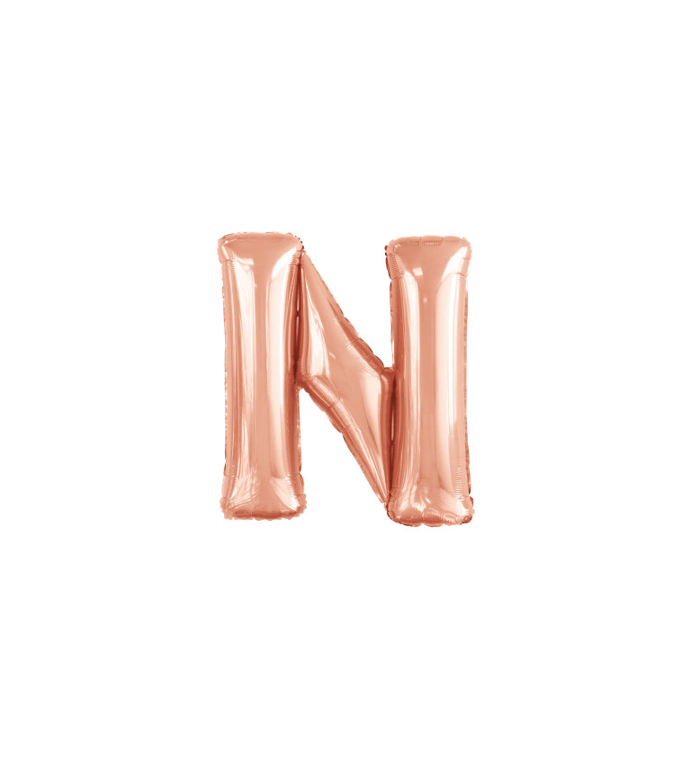 Fóliový balónik "N", rose gold 1m
