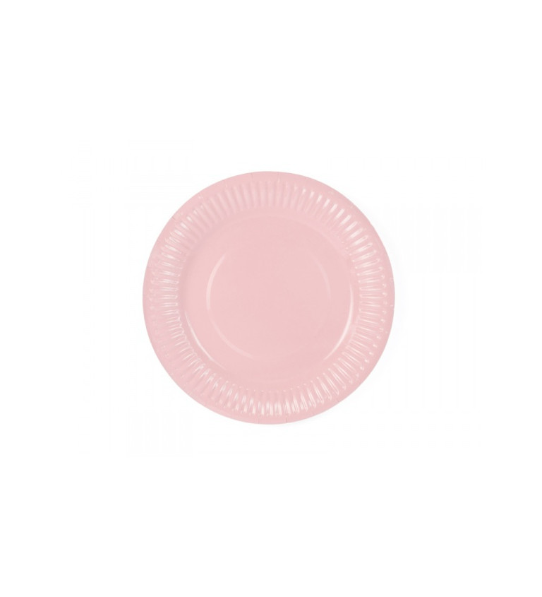 Papierové taniere, ružové 6 ks