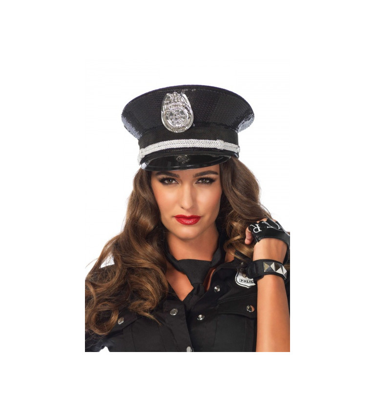 Policajná čiapka s flitrami