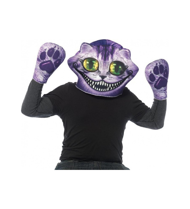 Penová maska a rukavice mačka Cheshire