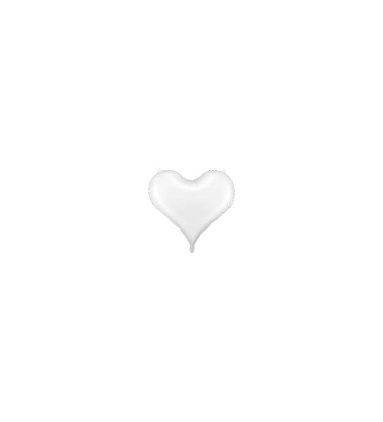 Fóliový balónik Srdce, biele || veľké