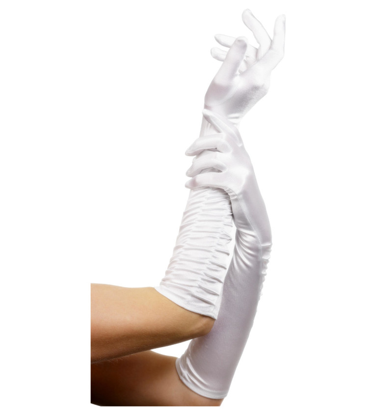 Dlhé rukavice - biele