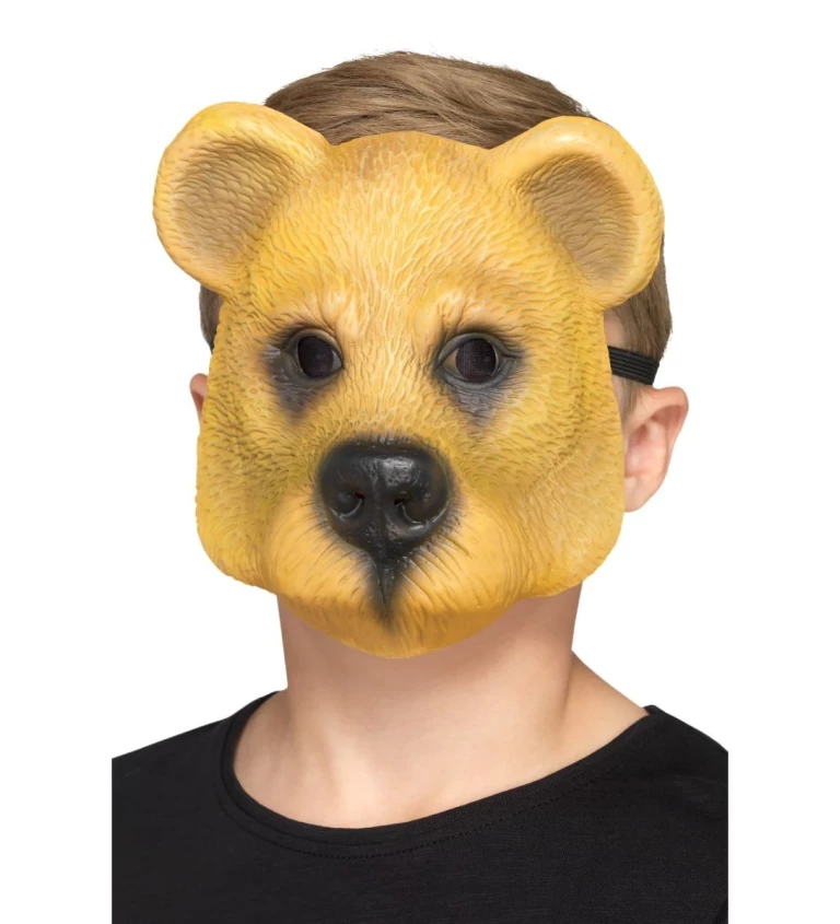 Plastová party maska Medveď