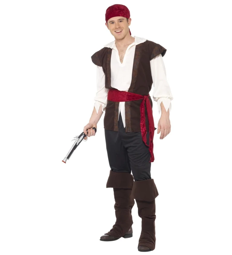 Kostým pirát s červenou šatkou