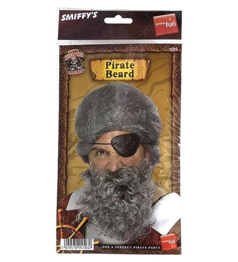 Pirátska brada - sivá