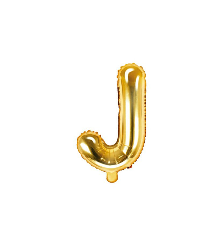 Fóliový balónik "J" - zlaté