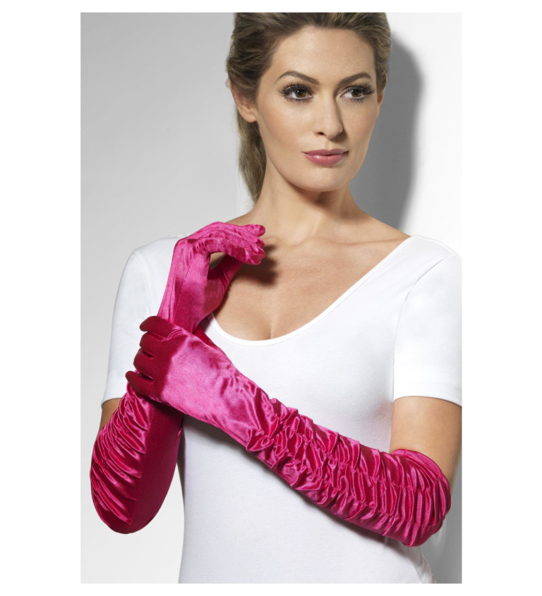 Dlhé rukavice - ružové