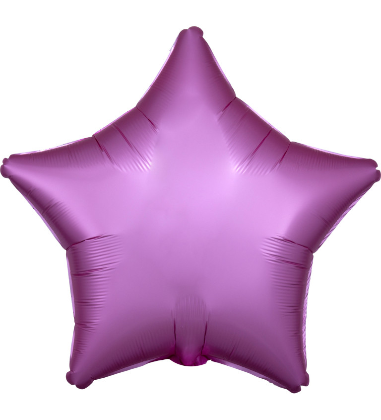 Fóliový balónik Hviezda, ružový satén