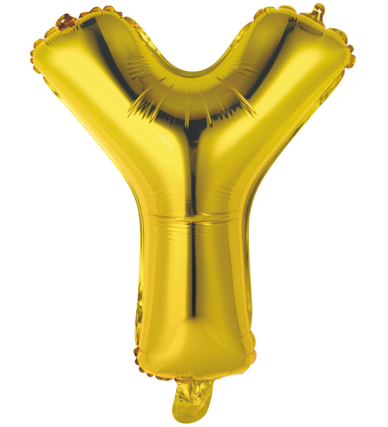 Fóliový balónik "Y" - zlatý mini