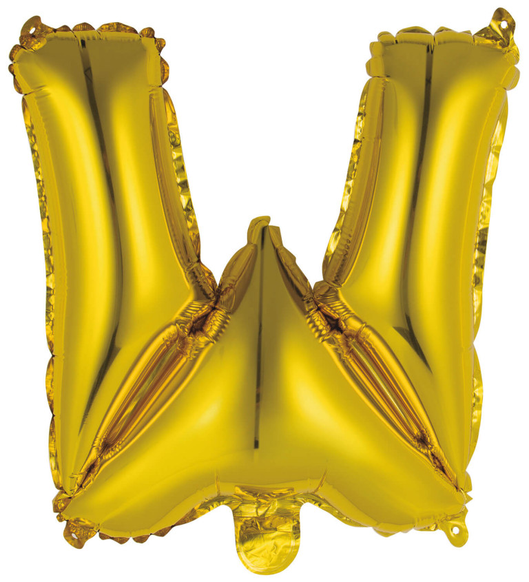 Fóliový balónik "W" - zlatý mini
