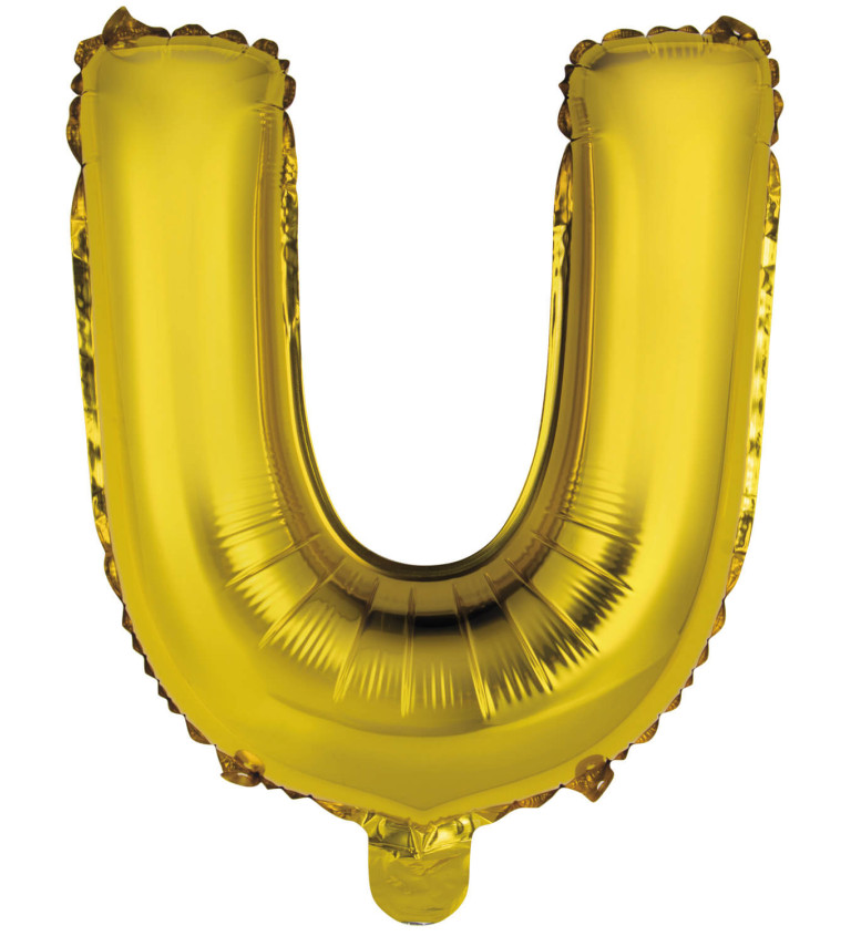 Fóliový balónik "U" - zlatý mini