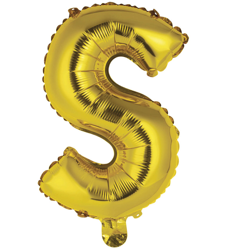 Fóliový balónik "S" - zlatý mini