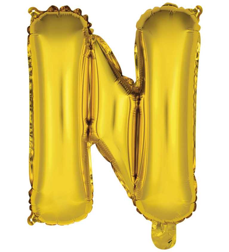 Fóliový balónik "N" - zlatý mini