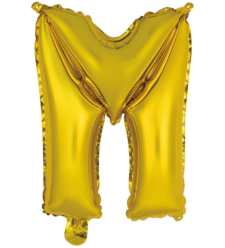 Fóliový balónik "M" - mini zlatý