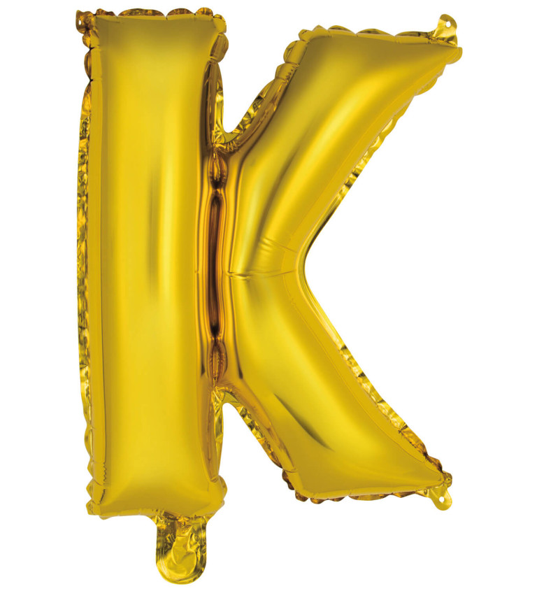 Fóliový balónik "K" - zlatý mini