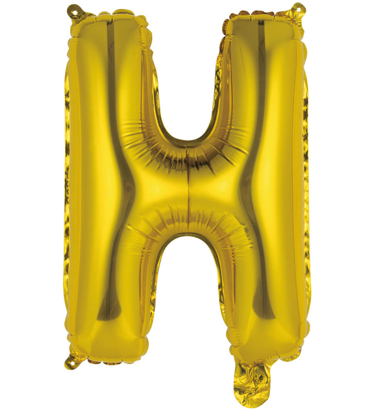 Fóliový balónik "H" - mini zlatý