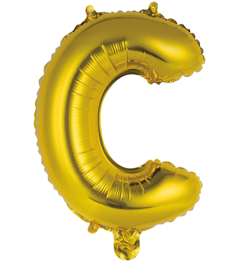 Fóliový balónik "C" - zlatý mini