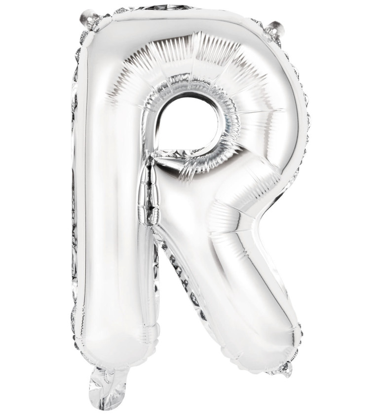 Fóliový balónik "R" - mini strieborný